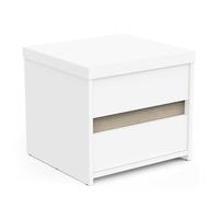 Demeyere Chevet De Lit avec 2 Tiroirs en Bois Moderne - Idéal pour Les Petits Espaces - Coloris Blanc Mat - Chambre pour Adulte Clyde - 39,7 x 43,1 x 38,8 cm