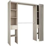 Kit dressing 2 colonnes 2 penderies 2 tiroirs Décor Chene Shannon L 115 P