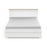 Demeyere Lit 160x200 Moderne 2 Tiroirs - Cale Réglable - Coloris Blanc & Chêne 173,8 x 215,1 x 102,2 cm