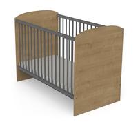 Demeyere Lit Bebe Noir et Couleur Bois 60x120 cm pour Enfant de 0 à 3 Ans - Barreaux Sécurisés - Berceau et lit bébé Made in France