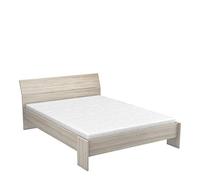 DEMEYERE PRICY Lit 140 x 190/200 cm - Décor Chêne shannon - L 145 x P 205 x H 79 cm