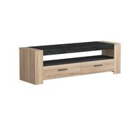 Demeyere Meuble TV 2 tiroirs 1 Niche Sheffield - Naturel Clair