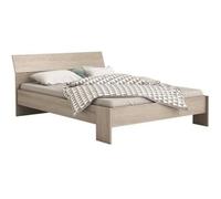DEMEYERE PRICY Lit 140 x 190/200 cm - Décor Chêne shannon - L 145 x P 205 x H 79 cm