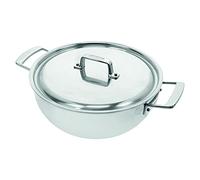 Demeyere sauteuse induction Esstential 5 - Sauteuse inox avec couvercle pour le four - Sauteuse conique pour induction en acier inoxydable 5 couches - garantie de 30 ans - Ø 28 cm