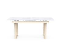 Demeyere Table Extensible 4 à 10 Personnes pour Cuisine et Salle à Manger, de 180x90 cm à 220x90cm, Rallonge Facile d'Utilisation, Plateau en Céramique Imitation Marbre au Desing Contemporain
