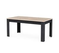 Demeyere Table Extensible 4 à 8 Personnes pour Cuisine et Salle à Manger, de 170x90 cm à 230x90cm, Rallonge Coulissante Intégrée dans Le Meuble, Couleur Noire et Bois