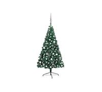 Demi-arbre de Noël artificiel avec LED et boules Vert 240 cm 3077653