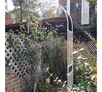 Demi-Arche À Rosiers pour Plantes Grimpantes - Arche Jardin en Métal Pergola pour Intérieur Extérieur - Facile à Assembler - Tuteur Colonne de Jardin (White, 240W x H240cm)