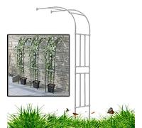 Demi-arche de jardin en métal pour montage mural, arche de rose, demi-arche murale latérale, pergola pour portails extérieurs, entrées et chemins, facile à assembler (couleur : blanc, dimensions : 240