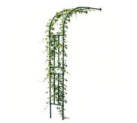 Demi-arche pour plantes grimpantes en plein air, arche en métal de 60 à 300 cm avec revêtement plastique, demi-arche pour montage mural, treillis pour jardin, terrasse, jardin domestique (vert, 220 x