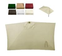 Demi-auvent de remplacement for parasol, dessus rectangulaire en tissu polyester, housse de remplacement for parapluie mural imperméable, 5 nervures(Beige,2.5mx1.2m)