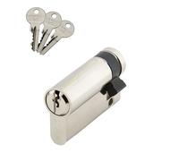 Demi-cylindre européen 5 goupilles 5G 10x75mm pour fermeture anti-panique laiton nickelé 3 clés - HERACLES - C100118