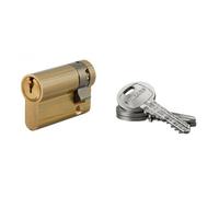 Demi cylindre HG6 en laiton poli 35 x 10 mm ouvrable La Poste + 3 clés FTH THIRARD