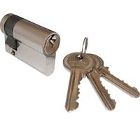 Demi-cylindre industriel BKS PZ88 50 mm à blocage différent Laiton nickelé