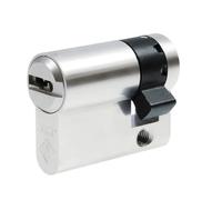 Demi-cylindre pour ABUS Bravus 2000 | Cylindre de sécurité | Serrure de porte | Fonction d'urgence et de sécurité | 3 clés + carte de sécurité (30/10)