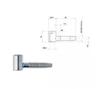 Demi-fiche femelle - nœud plat court 13 mm - butée à bille - 10 pièces OTLAV