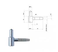 Demi-fiche mâle - nœud plat court 13 mm - butée à bille - 10 pièces - 13X35m OTLAV