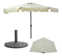 Demi-Parapluie Mural Ø 270 Cm H 235 Cm Beige+Demi-Socle