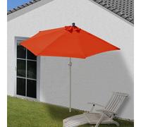 Demi-Parasol Aluminium Parla Pour Balcon Ou Terrasse, Ip 50+, 285cm Terracotta Sans Pied Orange