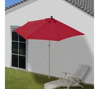 Parasol semi-circulaire Parla, demi-parasol balcon, UV 50+ polyester/alu 3kg ~ 300cm bordeaux sans support