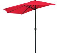 Demi-parasol mural rouge – 270x135x230cm – Aluminium – Toile polyester 180g/m² – Manivelle