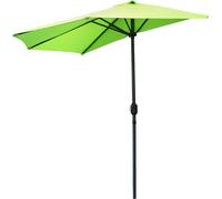 Demi-parasol mural vert anis – 270x135x230cm – Aluminium – Toile polyester 180g/m² – Manivelle