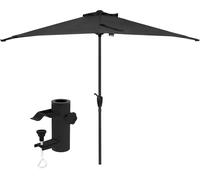 Demi-parasol - Ombrage pour balcon - Détente sur terrasse - Livré avec support - 270x135 cm - Anthracite
