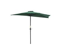 Outsunny Demi-parasol de balcon 2,7 m 5 baleines métal polyester vert