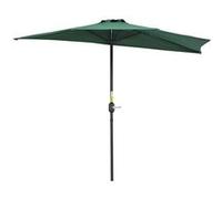 Outsunny Demi-parasol de balcon 2,7 m 5 baleines métal polyester vert