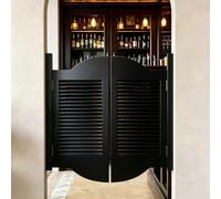 Demi-Porte de Séparation en Bois 70cm 90cm 102cm 130cm 160cm, Portes Cowboy Rustique avec Quincaillerie, Porte Battante Double pour Salle de Bain Intérieur(Black,99x90 cm (WxH))