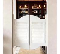 Demi-Porte de Séparation en Bois 70cm 90cm 102cm 130cm 160cm, Portes Cowboy Rustique avec Quincaillerie, Porte Battante Double pour Salle de Bain Intérieur(White,119x100 cm (WxH))