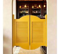 Demi-Porte de Séparation en Bois 70cm 90cm 102cm 130cm 160cm, Portes Cowboy Rustique avec Quincaillerie, Porte Battante Double pour Salle de Bain Intérieur(Yellow,137x100 cm (WxH))