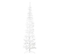 Demi Sapin de Noël Artificiel, Arbre de Noël Artificiel Mince avec Support Blanc 210 cm