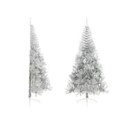 VidaXL Demi Sapin de Noël Artificiel - Argenté - 240 cm
