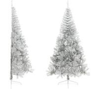VidaXL Demi Sapin de Noël Artificiel - Argenté - 240 cm