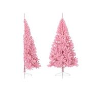 Demi Sapin de Noël Artificiel avec Support Décoration de Noël Ornement de Vacances Décoration de Fête Salle de Séjour Rose 240 cm PVC