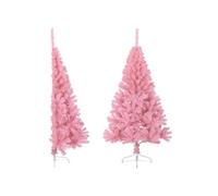 vidaXL Demi sapin de Noël artificiel avec support Rose 150 cm PVC