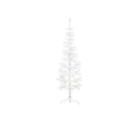 Demi sapin de Noël artificiel mince avec support Blanc 120 cm