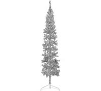 vidaXL Demi sapin de Noël argenté 210 cm