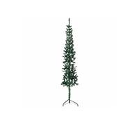 Demi sapin de Noël artificiel mince avec support Vert 210 cm