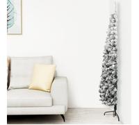Demi sapin de Noël artificiel - MOTHINESSTO - LY1010 - 210 cm - Vert et blanc - 290 pointes