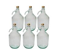 Demijohn 5 L (5 000 ml) avec bouchon à vis - Fermeture à air, bouteille de fermentation de cidre de 3,8 l, fabrication de vin, stockage - DIAH (6 x 5 L avec bouchon à vis)