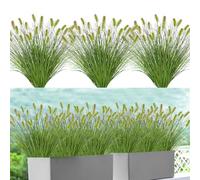 DEMIUKO 10 Pcs Herbes Plantes Artificielles Extérieur de 43cm Fausses Plantes Extérieure Verte Fausses Herbes UV Résistantes Arbustes Artificiels pour Maison Jardin Pot de Fleurs Décoration