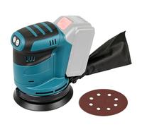 Demlaka Ponceuse excentrique compatible avec batterie Makit a 18 V, diamètre du papier abrasif : 125 mm, ponceuse excentrique sans fil 18 V pour le travail du bois, le travail des métaux, 5 papiers