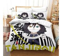 Demon Slayer Impression En D Sets De Housse Couette En Microfibre Touch¿¿ Ultra Doux Parure De Lit Personnes Avec Housse De Couette Avec Taie D'oreille