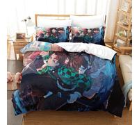 Demon Slayer Impression En D Sets De Housse Couette En Microfibre Touch¿¿ Ultra Doux Parure De Lit Personnes Avec Housse De Couette Avec Taie D'oreille