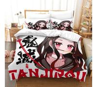 Demon Slayer Japanese Manga Impression En D Sets De Housse Couette En Microfibre Touch¿¿ Ultra Doux Parure De Lit Personnes Avec Housse De Couette Avec