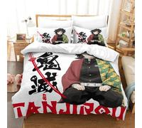 Demon Slayer Japanese Manga Impression En D Sets De Housse Couette En Microfibre Touch¿¿ Ultra Doux Parure De Lit Personnes Avec Housse De Couette Avec