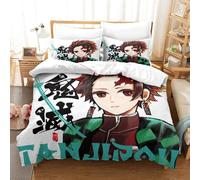 Demon Slayer Japanese Manga Impression En D Sets Housse De Couette Avec Taies D'oreiller Microfibre Literie Parure De De Lit Avec Fermeture ¿¿Clair Pou