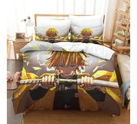 Demon Slayer Parure De Lit Pièces À Agatsuma Zenitsu Thème Imprimé En D Avec Housse De Couette À Fermeture Éclair Dissimulée Housse De Couette Super